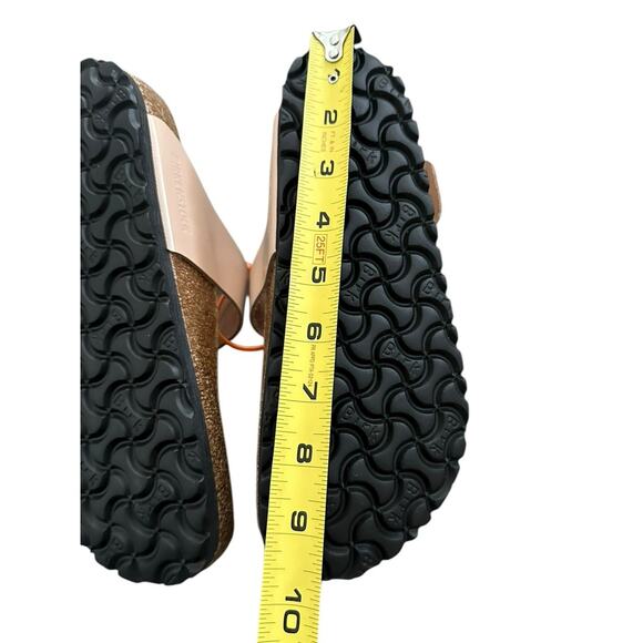 Birkenstock Gizeh Big Buckle Natural Leather Patent High Shine Light Beige EU 37 - Picture 9 of 11